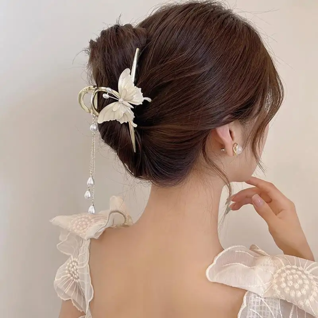 Golden Metal Butterfly Hair Claw Clip 1 pcs