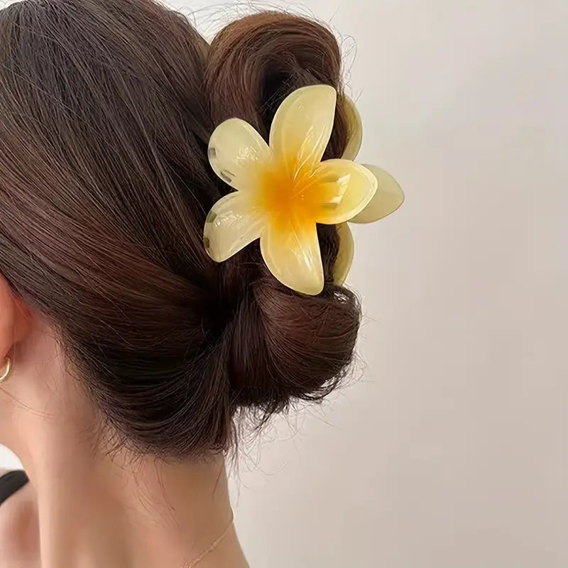 Flower Hair Clutcher Hair Claw Clip (Same Color) 3 pcs