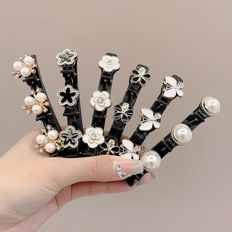 Black Braided Hair Pin Hair Clip 6 pcs