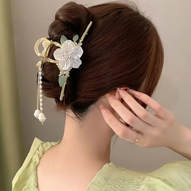 Green Metal Hair Claw Clip 1 pcs