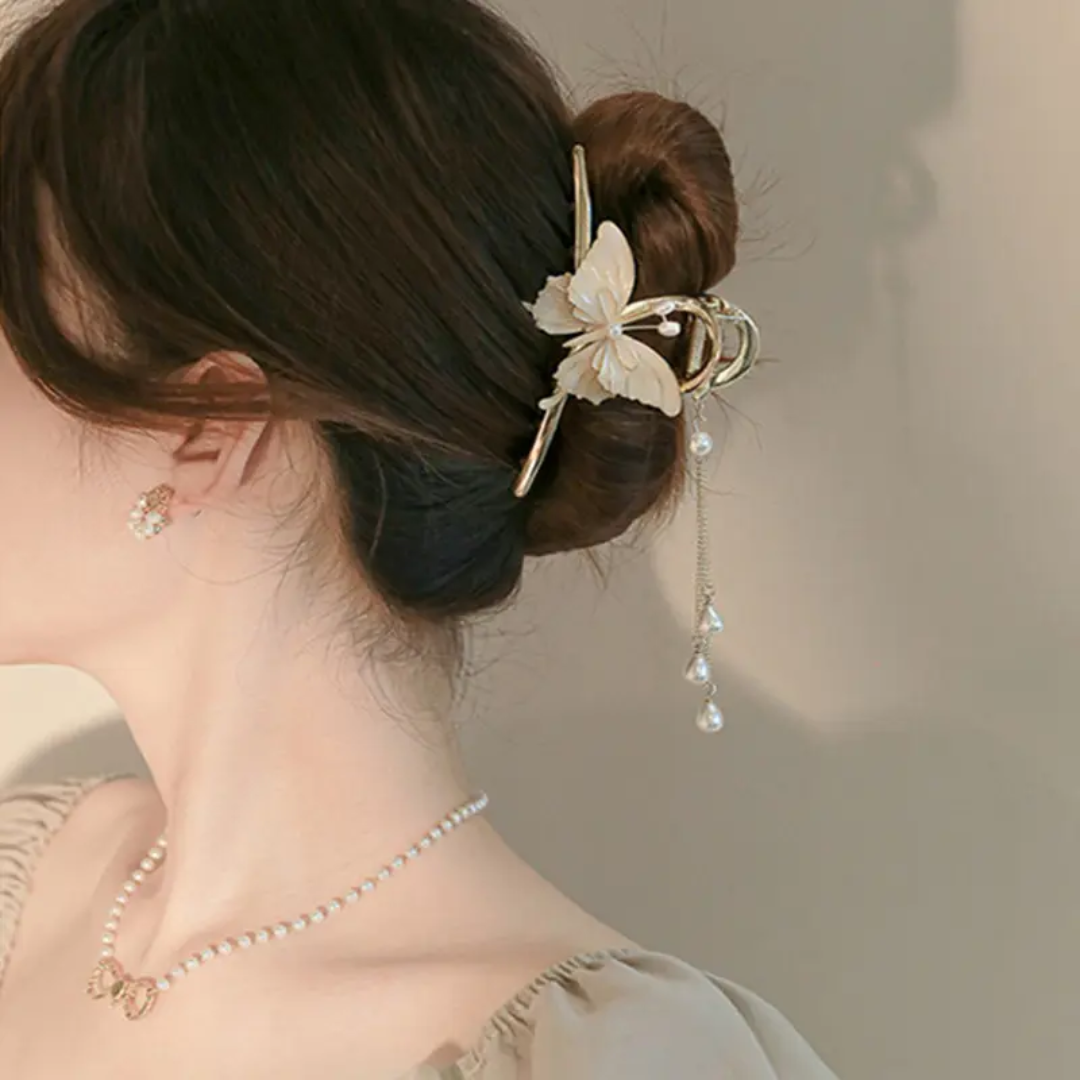 Golden Metal Butterfly Hair Claw Clip 1 pcs