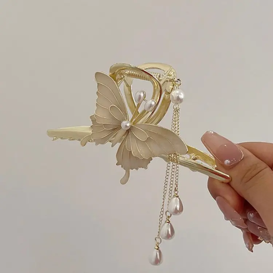 Golden Metal Butterfly Hair Claw Clip 1 pcs